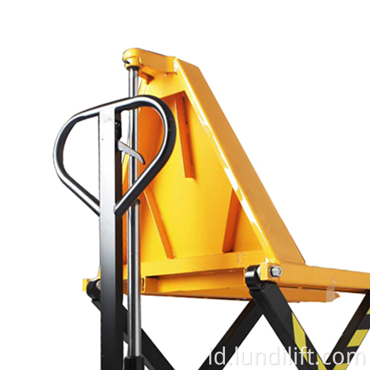 Manual hydraulic high lift truck